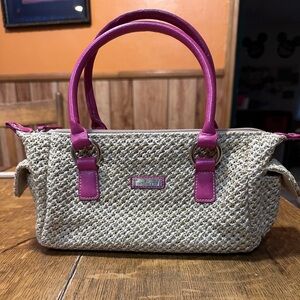 Wicker and pink Y2K Summer purse has crossbody‎ strap